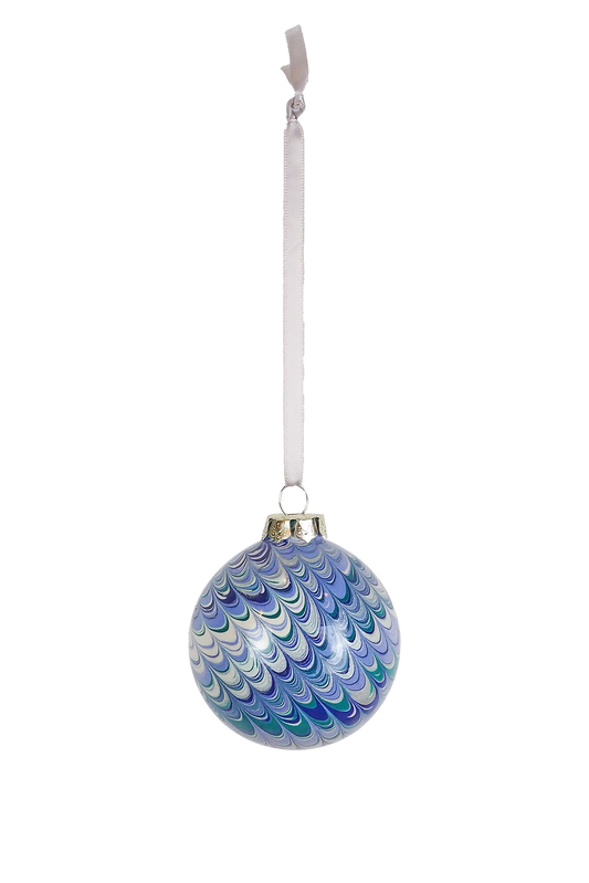 Wildmore Hand Marbled Medium Glacier Bauble