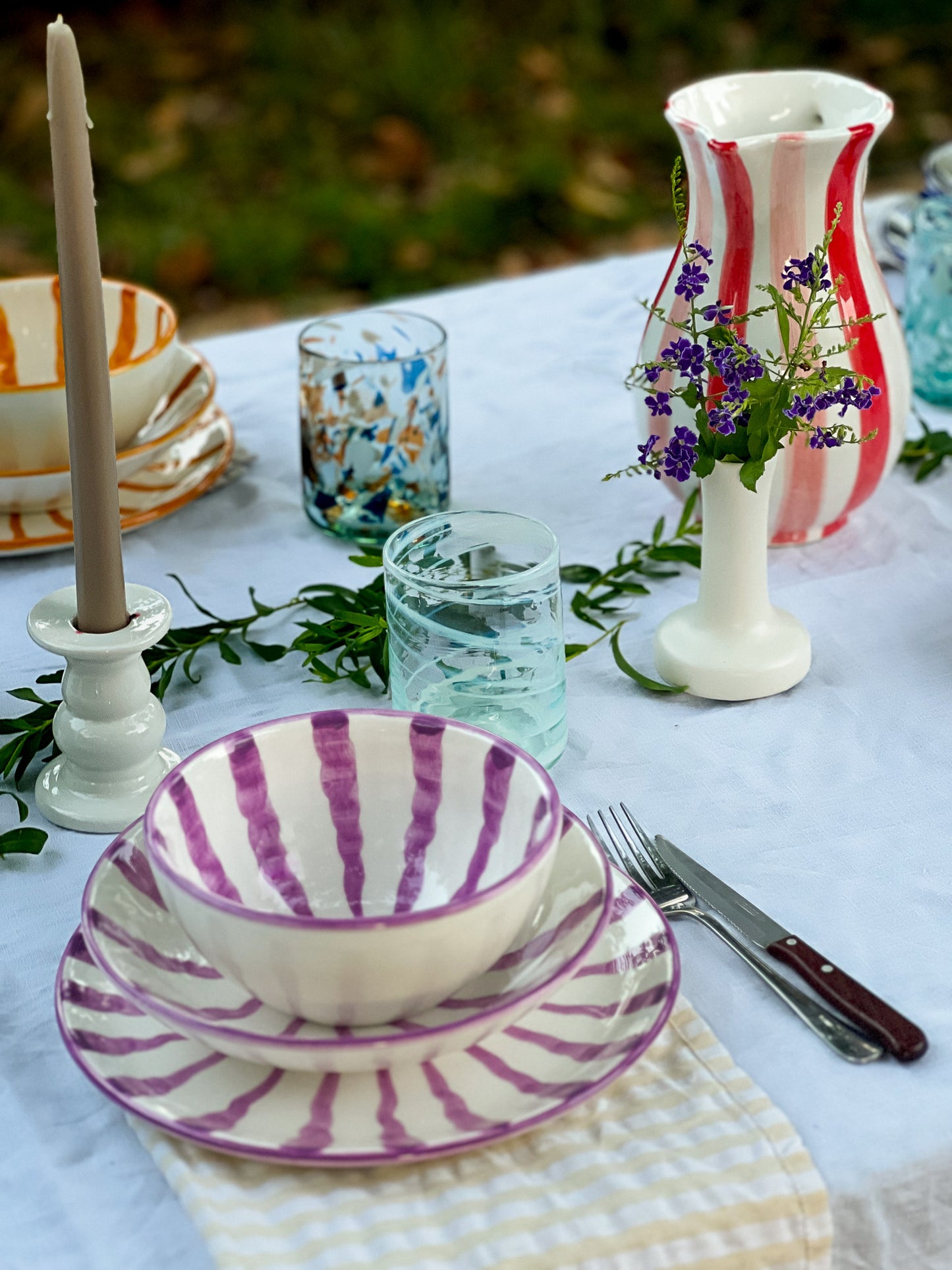 Woven Rosa Wave Pasta Bowls Grenadine