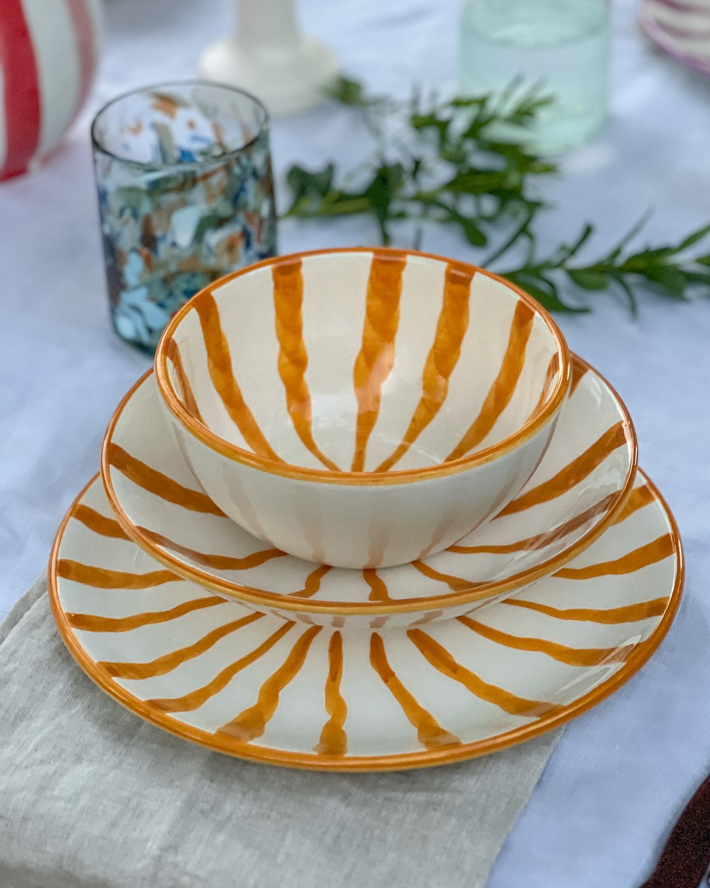 Woven Rosa Wave Dinner Plate Sunglow