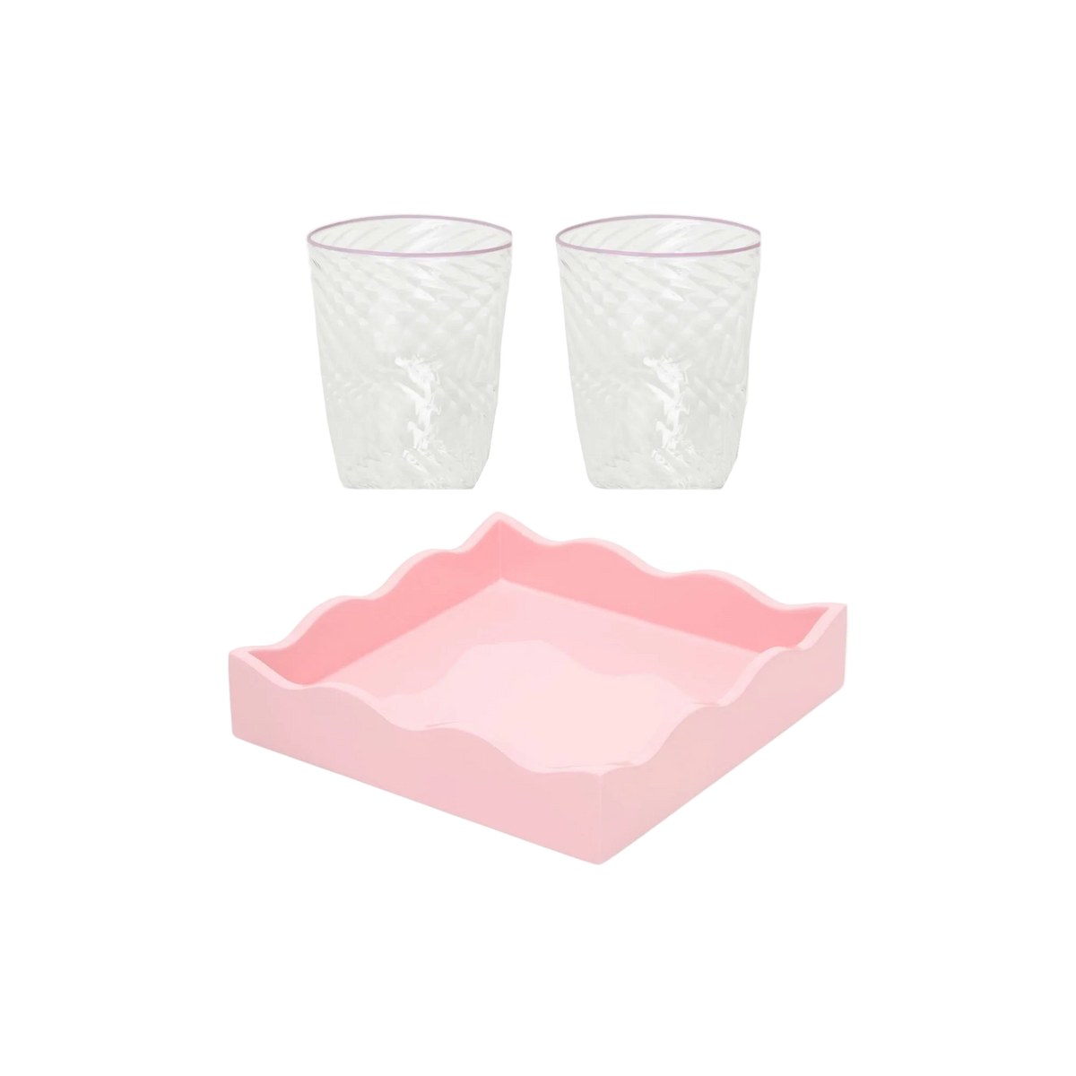 Allegra Tray and Adrienne Tumbler Pink Set