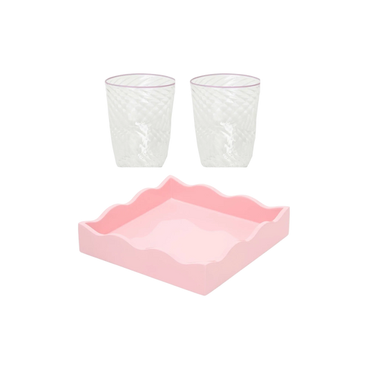 Allegra Tray and Adrienne Tumbler Pink Set