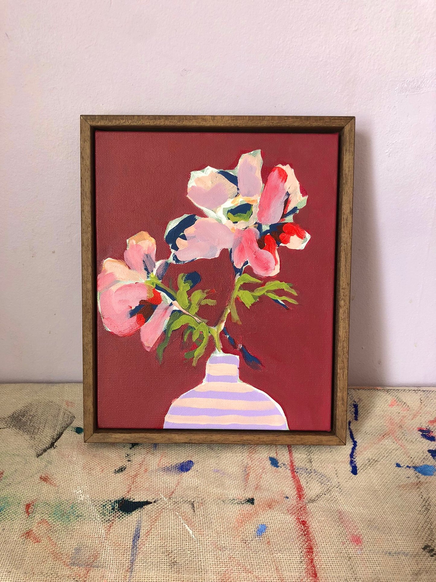 Sian Beck, 'Stripe vase on earth red' 2025