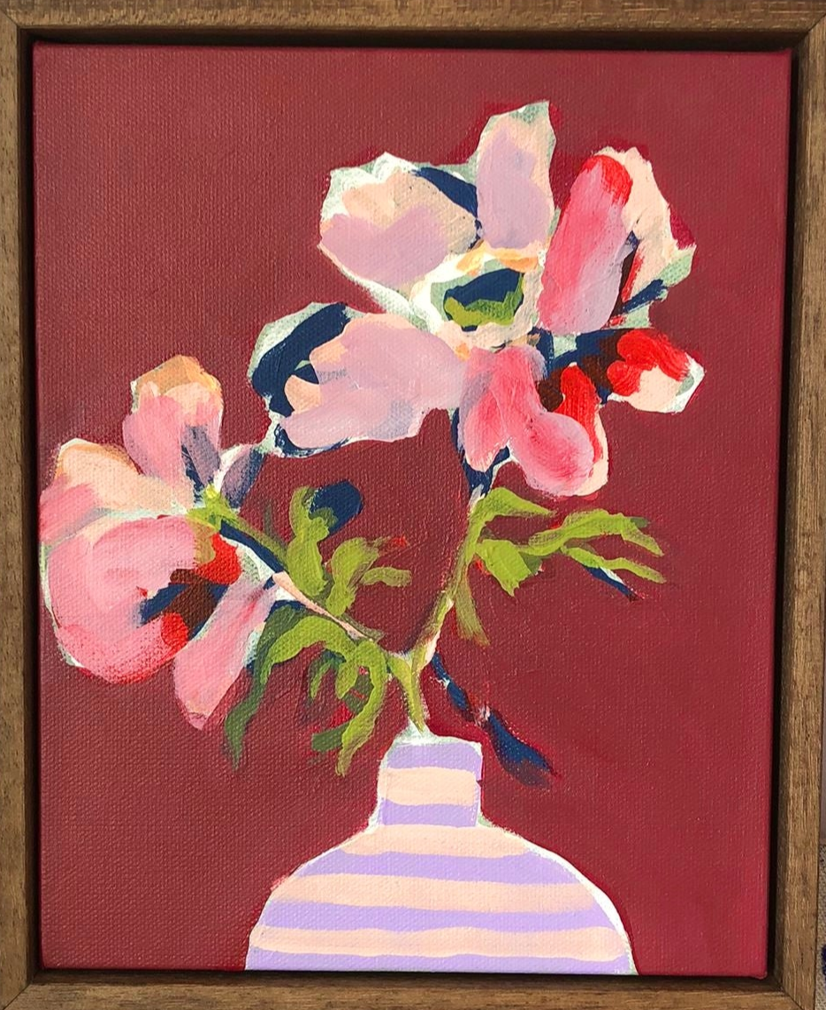 Sian Beck, 'Stripe vase on earth red' 2025