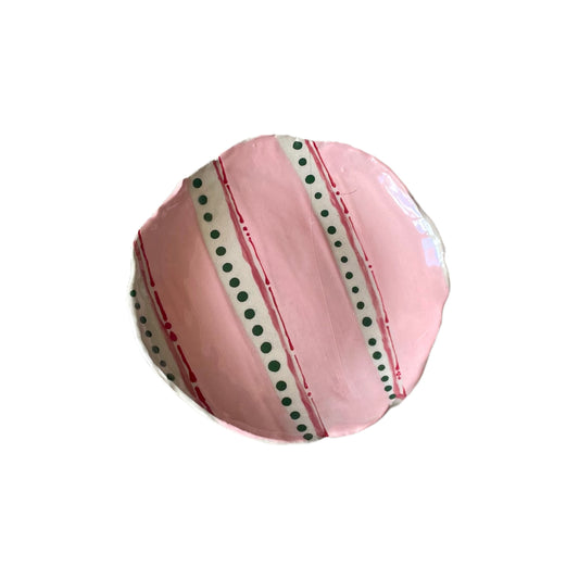 L&Clay Pink Stripe Small Plate