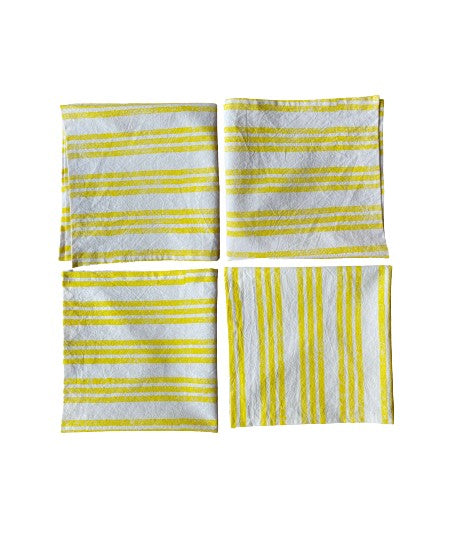 Nic Brittin, Set of Four Lemon Stripes Napkins