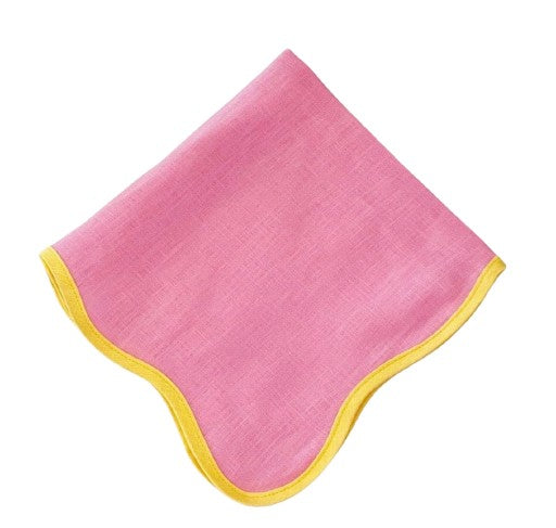 Pink and Yellow Scalloped Napkin